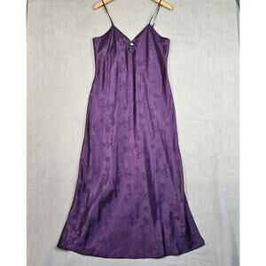 Vintage Erika Taylor Slip Dress Womens L Purple Whimsical Goth Vampire Silky Y2K